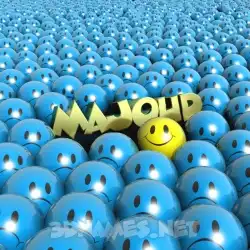 majoud in Special Smileys style - 3D name wallpaper
