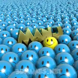 manj in Special Smileys style - 3D name wallpaper
