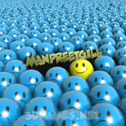 manpreetgill in Special Smileys style - 3D name wallpaper