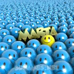 marta in Special Smileys style - 3D name wallpaper