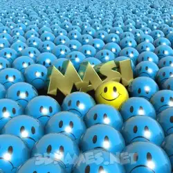 masi in Special Smileys style - 3D name wallpaper
