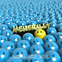 meherally in Special Smileys style - 3D name wallpaper