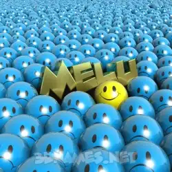 melu in Special Smileys style - 3D name wallpaper
