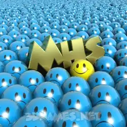 mhs in Special Smileys style - 3D name wallpaper