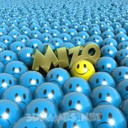 mizo in Special Smileys style - 3D name wallpaper