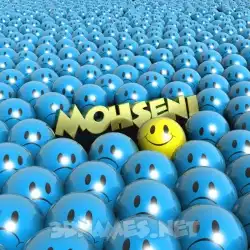mohseni in Special Smileys style - 3D name wallpaper