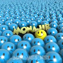 monajir in Special Smileys style - 3D name wallpaper