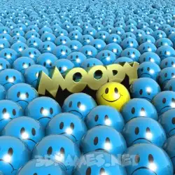 moody in Special Smileys style - 3D name wallpaper