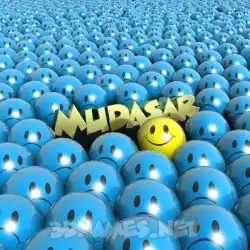 mudasar in Special Smileys style - 3D name wallpaper