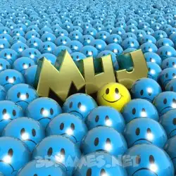 muj in Special Smileys style - 3D name wallpaper