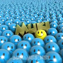muki in Special Smileys style - 3D name wallpaper