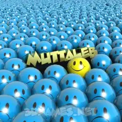 muttaleb in Special Smileys style - 3D name wallpaper