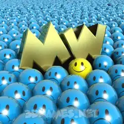 mw in Special Smileys style - 3D name wallpaper