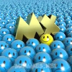 mx in Special Smileys style - 3D name wallpaper