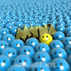 myna in Special Smileys style - 3D name wallpaper