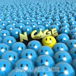 n cage in Special Smileys style - 3D name wallpaper