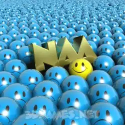 naa in Special Smileys style - 3D name wallpaper