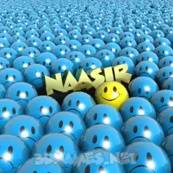 naasir in Special Smileys style - 3D name wallpaper