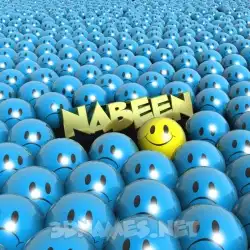 nabeen in Special Smileys style - 3D name wallpaper