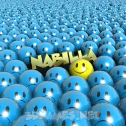 nabilla in Special Smileys style - 3D name wallpaper