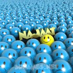 najaat in Special Smileys style - 3D name wallpaper