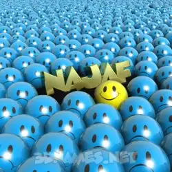 najaf in Special Smileys style - 3D name wallpaper
