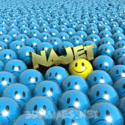 najet in Special Smileys style - 3D name wallpaper