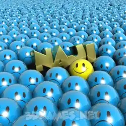 naji in Special Smileys style - 3D name wallpaper