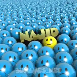 najid in Special Smileys style - 3D name wallpaper