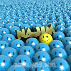 najim in Special Smileys style - 3D name wallpaper