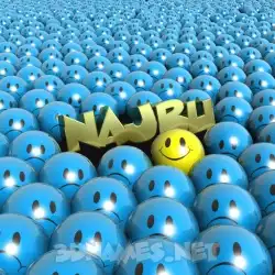 najru in Special Smileys style - 3D name wallpaper