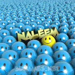 naleem in Special Smileys style - 3D name wallpaper