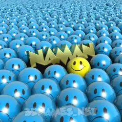 naman in Special Smileys style - 3D name wallpaper