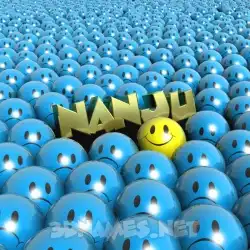 nanju in Special Smileys style - 3D name wallpaper