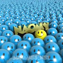 naomy in Special Smileys style - 3D name wallpaper