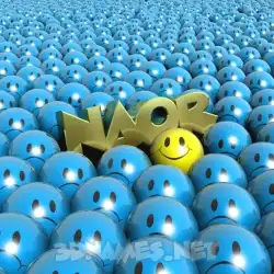 naor in Special Smileys style - 3D name wallpaper