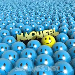 naoufel in Special Smileys style - 3D name wallpaper
