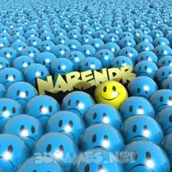 narendr in Special Smileys style - 3D name wallpaper