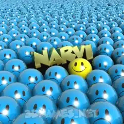 narvi in Special Smileys style - 3D name wallpaper