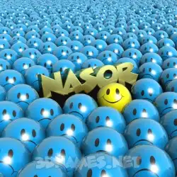 nasor in Special Smileys style - 3D name wallpaper