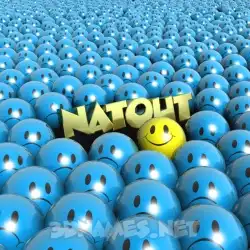 natout in Special Smileys style - 3D name wallpaper