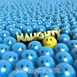 naughty in Special Smileys style - 3D name wallpaper