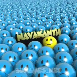 navakanth in Special Smileys style - 3D name wallpaper