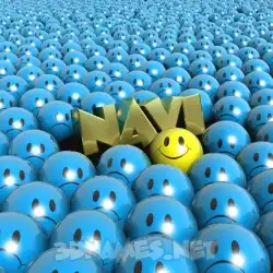 navi in Special Smileys style - 3D name wallpaper