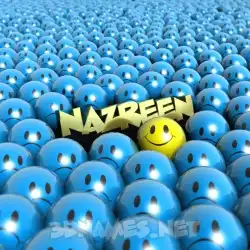 nazreen in Special Smileys style - 3D name wallpaper