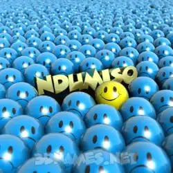 ndumiso in Special Smileys style - 3D name wallpaper