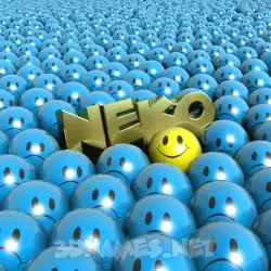 neko in Special Smileys style - 3D name wallpaper