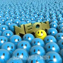 neon in Special Smileys style - 3D name wallpaper