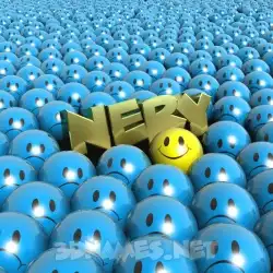 nery in Special Smileys style - 3D name wallpaper