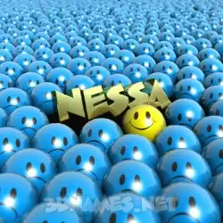 nessa in Special Smileys style - 3D name wallpaper